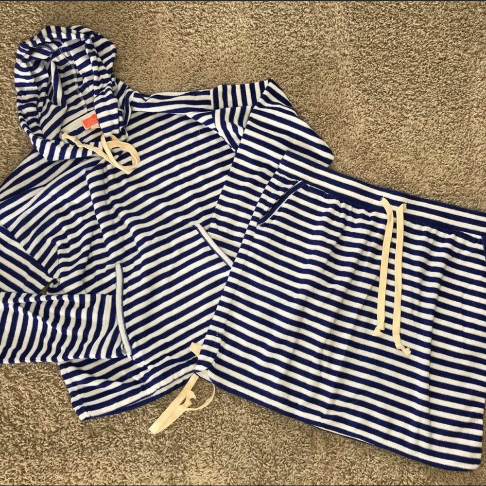 J Crew Weekend Terry Skirt Hoodie Set Size Medium